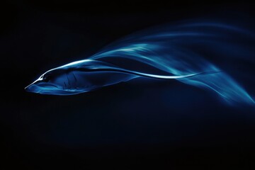 Dynamic manta ray gracefully rolls in dramatic ocean scene