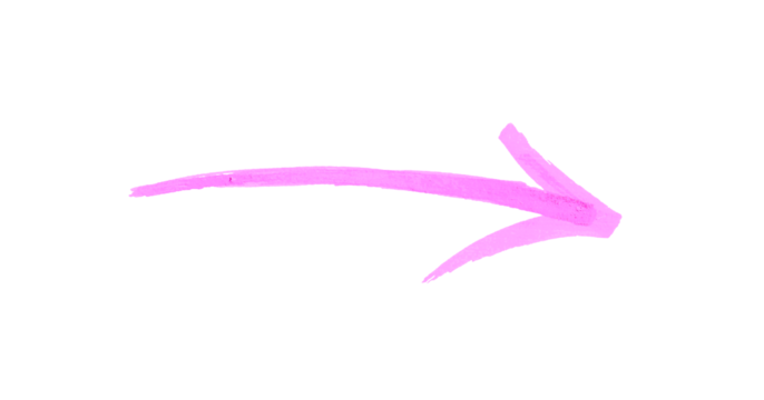 Hand drawn Arrow with a pink marker on a transparent background, arrow mark hand drawn. Arrows icon, Arrow drawn on white background
