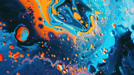Vibrant abstract water droplet digital painting