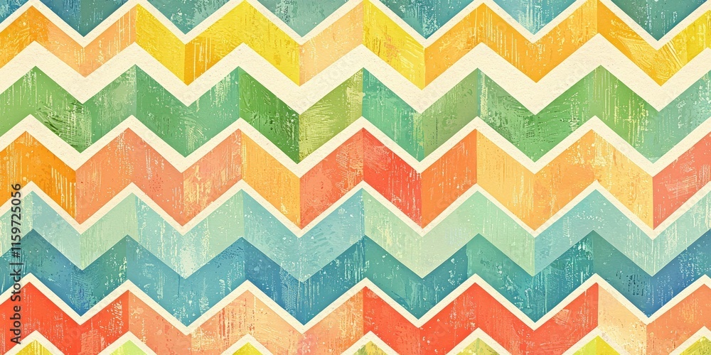 Aufkleber colorful chevron pattern background with textured effect.