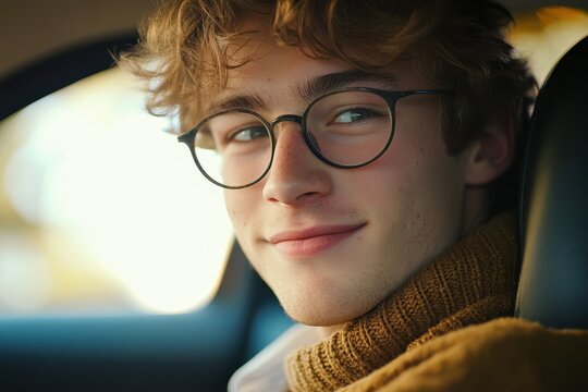 attractive young male driving test