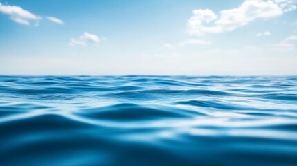 Fototapeta premium Ethereal abstract blue color water wave surface, pure natural swirl pattern texture, background photography