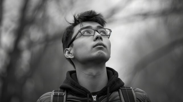 Hiking enthusiast, searching for something in the sky.