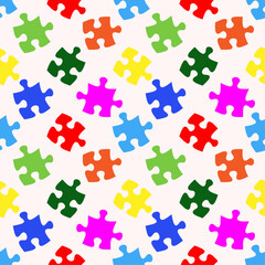 Naklejka premium Colorful seamless puzzle pattern background vector. 