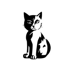 Cat with Bright Eyes - Engaging Pet Design Vector