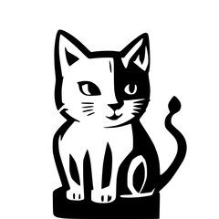 Obraz premium Cat with Intense Eyes - Deep Look Vector