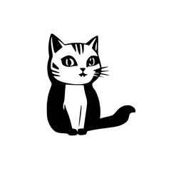 Cat with Waving Tail - Friendly Pet Vector