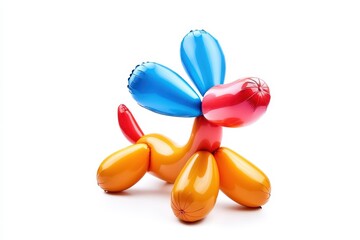 Fototapeta premium Isolated festive balloon dog creation on white background