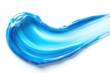 Isolated smear of a clear blue gel like serum cream on a white background