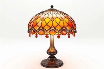 Orange table lamp isolated on white background