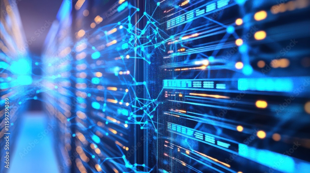 Poster digital server access monitoring interface visuals