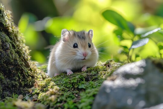 Phodopus campbelli Campbell s dwarf hamster in selective focus