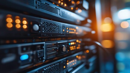 High-Tech Server Room with Hardware Deployment