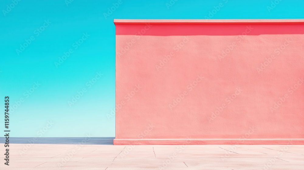 Poster minimalistic abstract architecture with colorful gradient background in ar 169 style featuring bold 