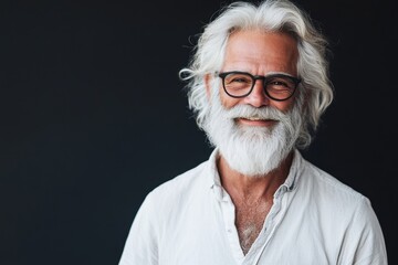 Fototapeta premium Senior man with grey hair in a photo