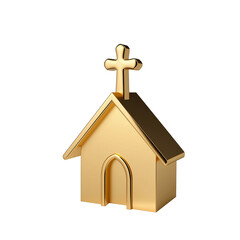 Golden church representing christianity and religious beliefs