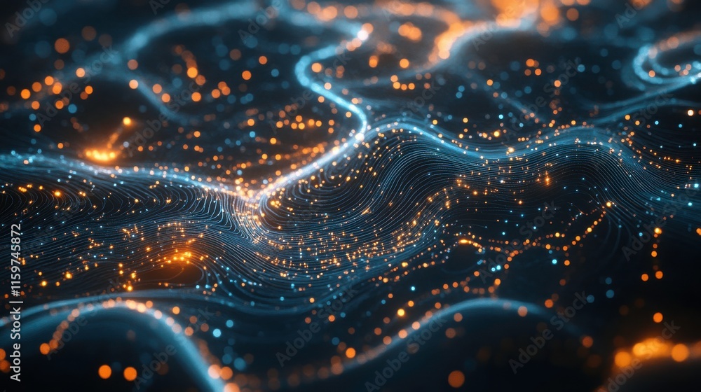 Poster interactive machine learning data nodes with soft lighting