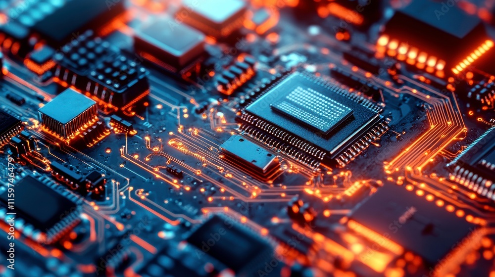 Poster microchip design in tech workshop environment