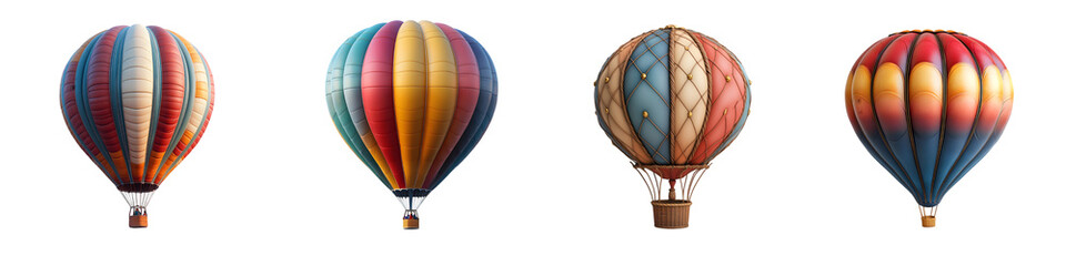 Fototapeta premium Hot air balloons isolated on a transparent background
