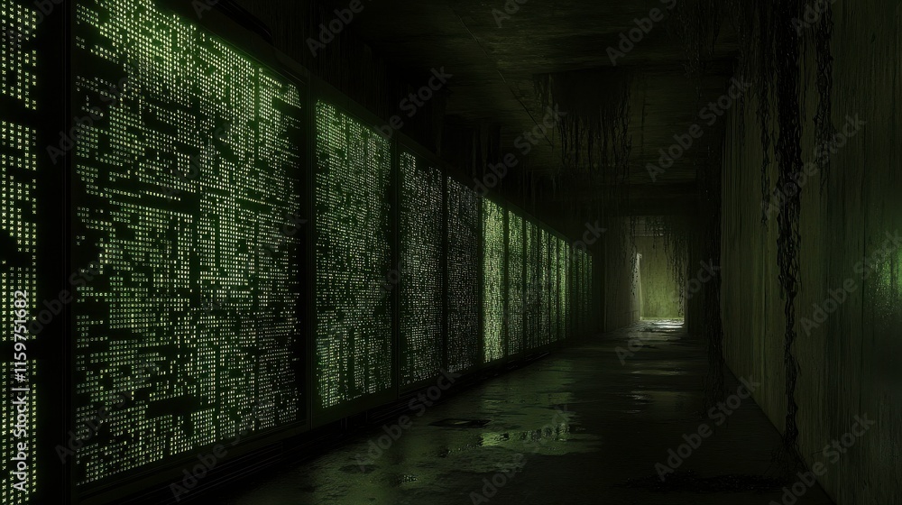 Poster secure digital backup corridor in low light
