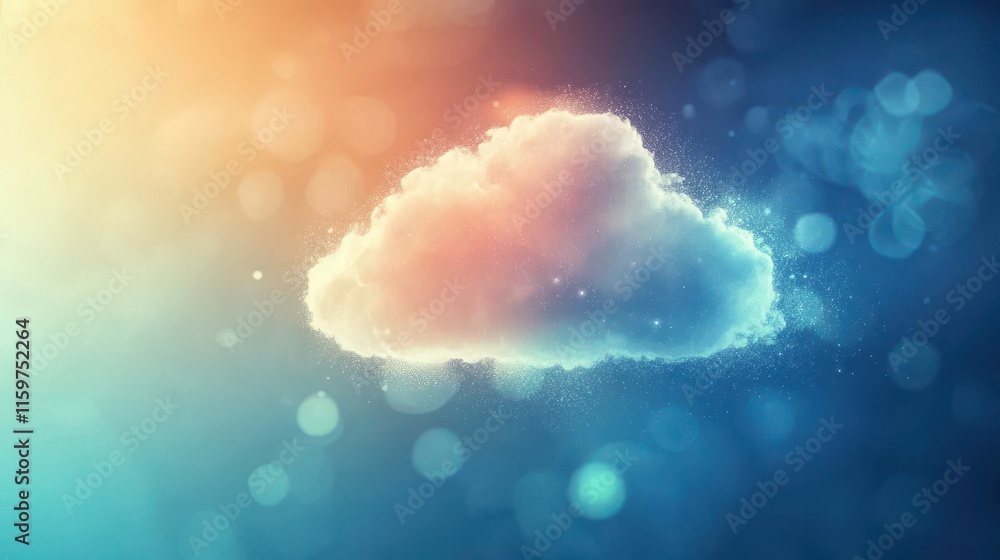 Poster soft light cloud storage animation background