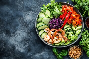Vietnamese spring rolls with shrimp and vegetables served with peanut sauce a healthy appetizer