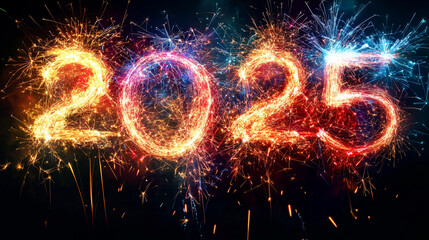2025 new year celebration background as a firework