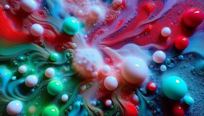 Festive Foam Art: Shiny Bubbles and Colors at the Christmas Market