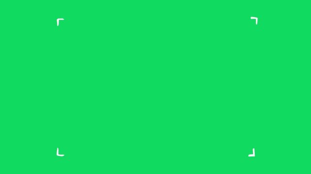 2d animated viewfinder camera green screen chroma key animation white view finder recording motion graphics rec