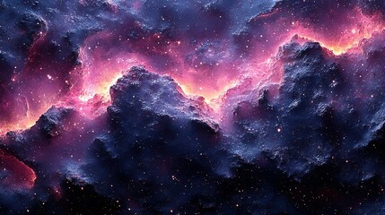 Cosmic Nebula With Pink And Purple Hues