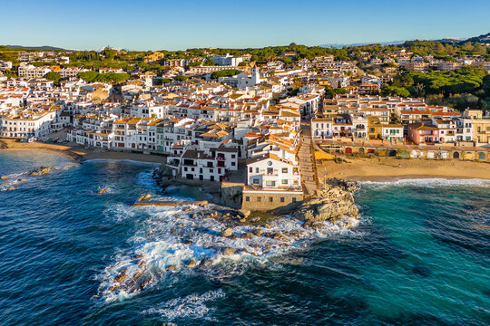 Aerial view of the Calella de Palafrugell village in Catalonia, Spain