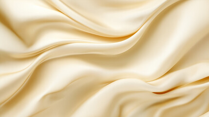 smooth elegant wavy deep beige silk cloth fabric material texture. silk satin Shiny smooth fabric. Soft folds. Luxury background