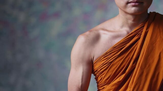 Monks in Traditional Robes Walking - Cinematic Scene Footage