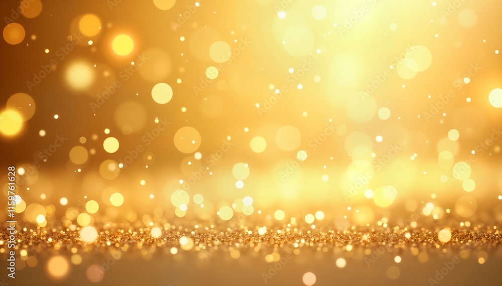 Poster golden bokeh background with shimmering glitter texture. abstract light effect. perfect for christma