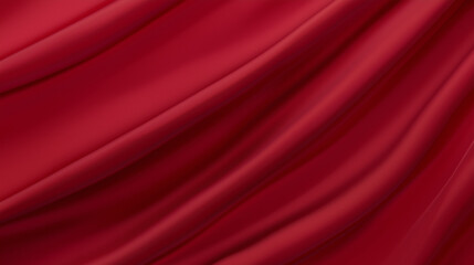 smooth elegant wavy deep red silk cloth fabric material texture. silk satin Shiny smooth fabric. Soft folds. Luxury background