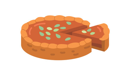 Sweet fruit pie with seeds