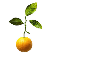 A vibrant orange with green leaves, symbolizing freshness and natural produce.