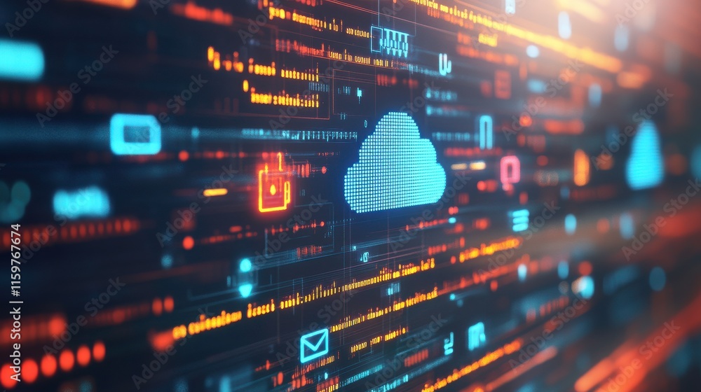 Poster abstract cloud computing technology background