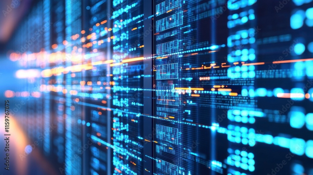 Aufkleber abstract data flow with soft light imagery background