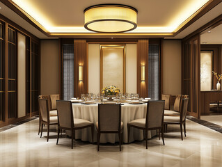 Fototapeta premium Interior of modern and elegant dining room interior home. Empty space
