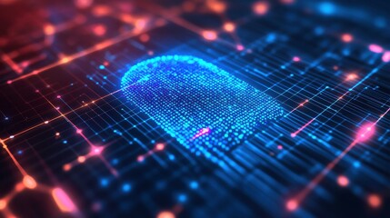 Abstract Digital Fingerprint on Bright Background