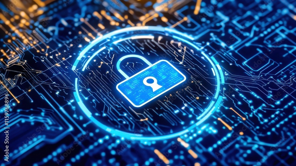 Poster abstract security policies concept with light background