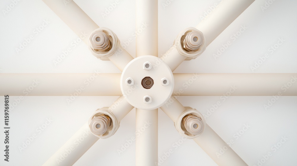 Poster environmental concepts in civil engineering construction. a close-up view of a circular ceiling fixt