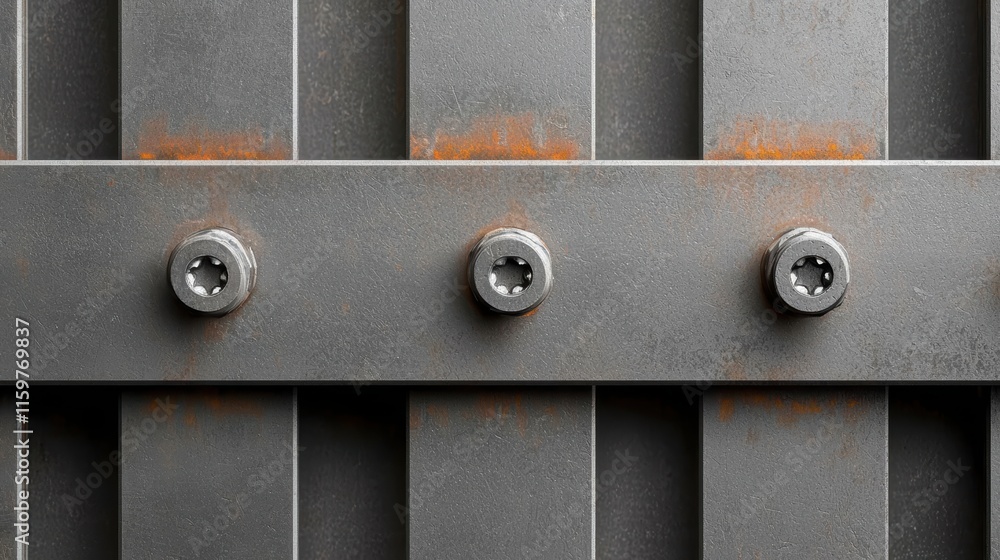 Poster environmental concepts in civil engineering construction. a close-up view of a metallic structure wi