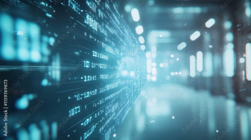 Poster abstract technology data flow with soft light background