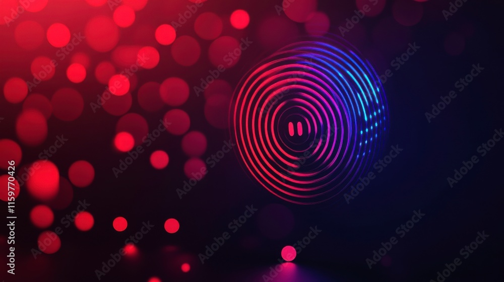 Poster abstract technology visualization with secure login concept