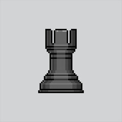 Pixel art illustration Chess Rook. Pixelated Chess Piece. Chess Rook Piece icon pixelated for the pixel art game and icon for website and video game. old school retro.