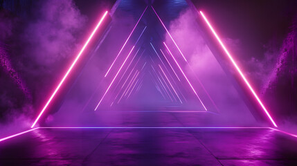 Fototapeta premium 3d rendering of Purple and pink abstract geometric background. Scene for advertising, technology, showcase, banner, game, sport, cosmetic, business, metaverse. Sci-Fi Illustration. Product display