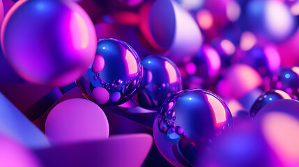 Fototapeta premium 3d rendering of Purple and pink abstract geometric background. Scene for advertising, technology, showcase, banner, game, sport, cosmetic, business, metaverse. Sci-Fi Illustration. Product display