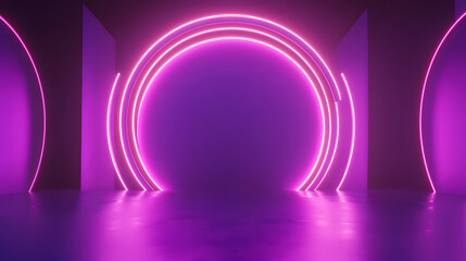 3d rendering of Purple and pink abstract geometric background. Scene for advertising, technology, showcase, banner, game, sport, cosmetic, business, metaverse. Sci-Fi Illustration. Product display


